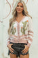 Apricot Desert Cactus Buttoned Front Sweater Cardigan