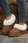 Chestnut Plush Suede Thick Sole Flat Shoes