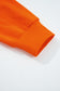 Orange Varsity Striped Sleeve Drop Shoulder Sweatshirt and Short Set