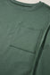 Light Grey Exposed Seam Chest Pocket Split Loose T Shirt