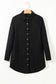 Blue Corduroy Shirt Style Full Button Long Sleeve Shift Mini Dress