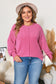 Bonbon Spiral Ribbed Exposed Seam Detail Plus Size Long Sleeve Top