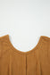Beige Corduroy Sleeveless Mini Dress With Patched Pockets