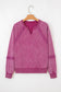 Sail Blue Lace Patchwork Detail Notched Neck Mineral Wash Baggy Sweatshirt