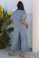 Beige Half Placket Chest Pockets Short Sleeve Wide Leg Jumpsuit