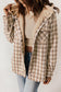 Khaki Plaid Sherpa Lined Hooded Shacket