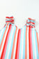 Multicolor Striped V Neck Ruffle Straps Tank Top