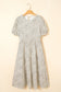 Beige Plus Size Leopard Print Frill Trim Short Sleeve Flared Dress