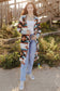 Aztec Print Open Front Long Cardigan