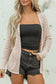 Redwood Burl Mix Pattern Hollowed Knit Open Front Cardigan