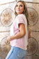 Corded Knit Color Block Pocketed Crew Neck T Shirt