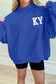 Dark Blue KY KENTUCKY Printed Mock Neck Sweatshirt