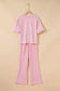 Ashleigh Blue Acid Wash Star Patched Rolled Trim Pants Set