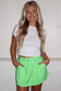 Black French Terry Drawstring Mini Skort with Pockets