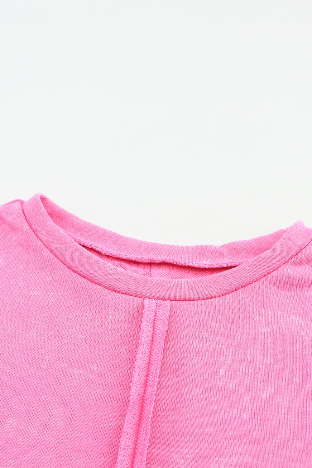 Rose Exposed Seamed High Low Raw Edge Sweatshirt