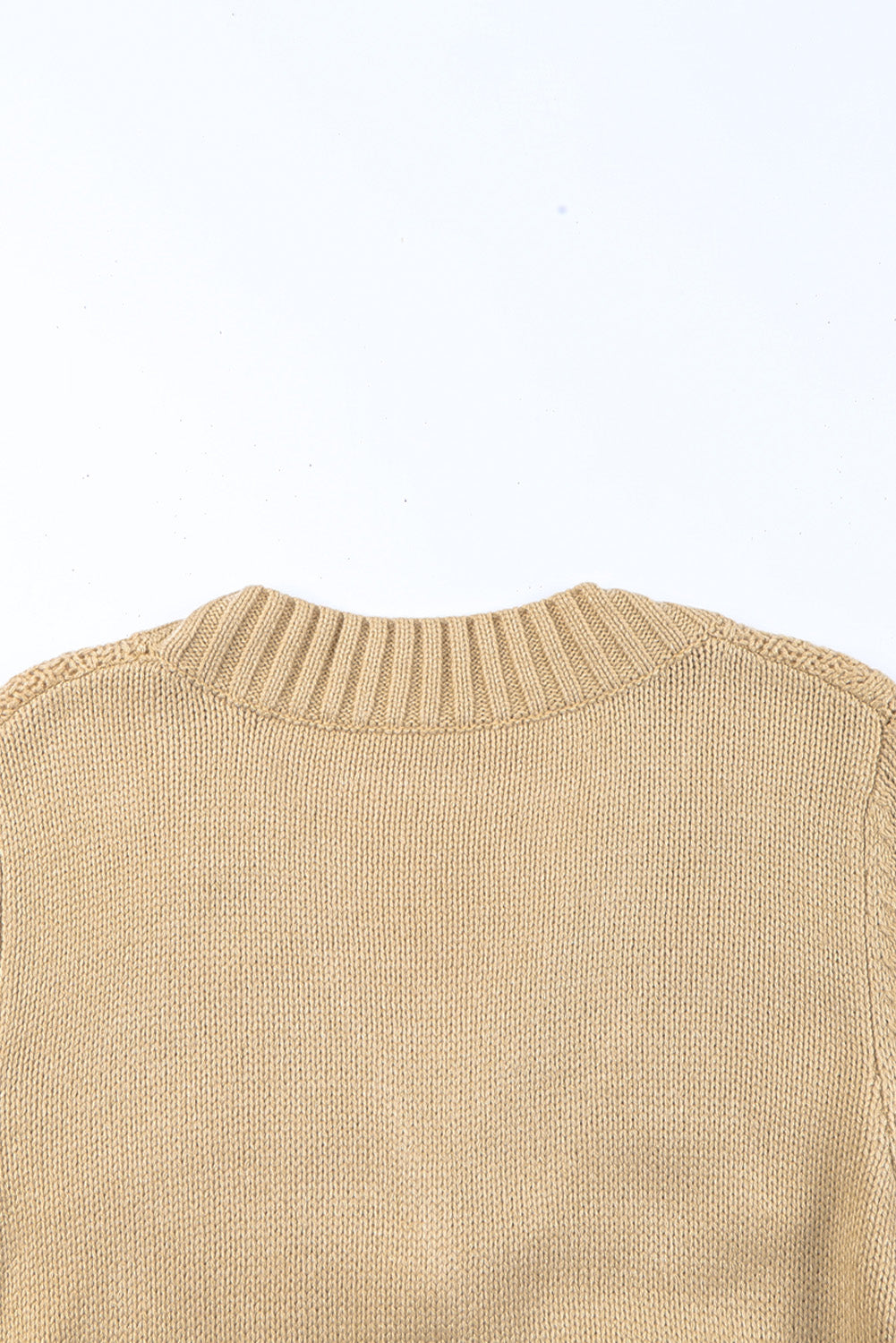 Beige Front Pockets Buttons Textured Cardigan