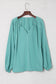 Split V Neck Green Dolman Top