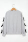Light Grey Contrast Bow Applique Drop Sleeve Round Neck Sweatshirt