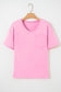 Sachet Pink Cotton Mineral Wash T Shirt