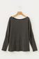 Carbon Grey Twisted Ribbed Dolman Long Sleeve Top