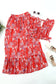 Black Multicolor Floral Ruffled Crop Top and Maxi Skirt Set