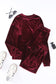 Red Solid Velvet Two Piece Lounge Set