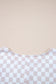 Apricot Checkered Print Buttoned Crew Neck Wide Leg Jumpsuit