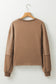 Coffee Solid Exposed Seam Pullover Sweatshirt