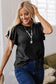 White Layered Ruffle Short Sleeve Round Neck Top