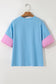 Aruba Blue Frayed Denim Star Patched Oversize T Shirt