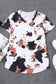 White Cow Pattern Short Sleeve V Neck T Shirt