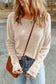 Apricot Textured Round Neck Long Sleeve Top