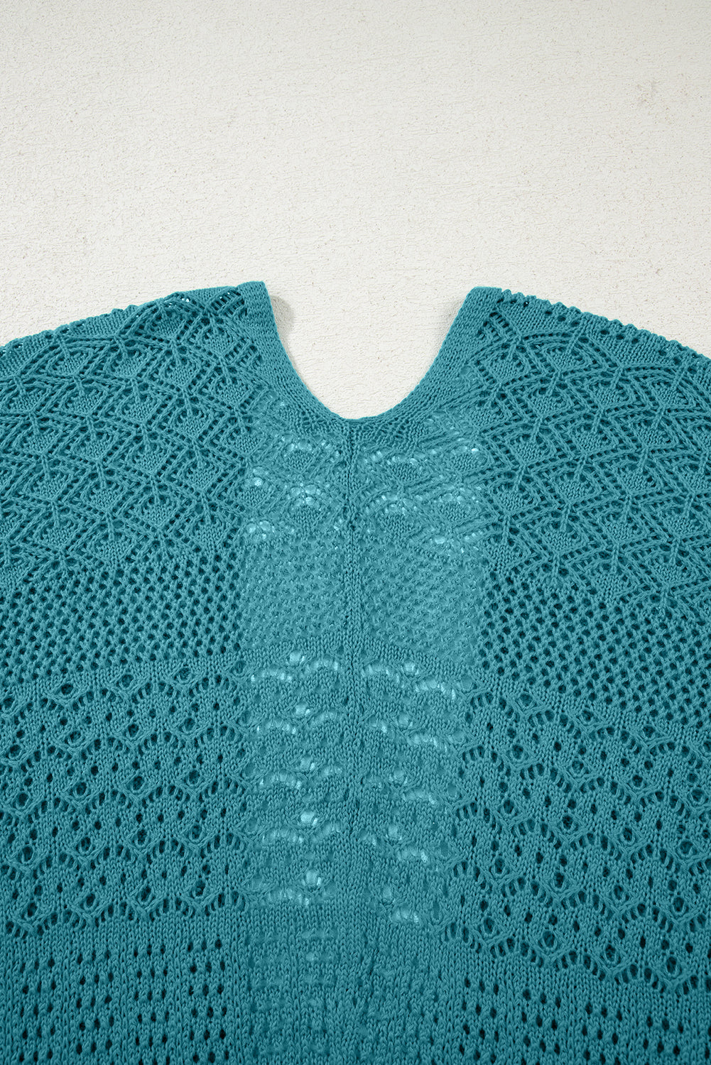 Redwood Burl Mix Pattern Hollowed Knit Open Front Cardigan