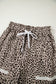 Khaki Animal Print Wide Leg Terry Knit Pants