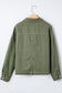Smoke Green Patched Pocket Collared Button Front Boyfriend Denim Jacket