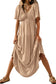 Textured V Neck Flutter Sleeve Ruffled Maxi Dress
