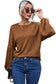 Faux Knit Jacquard Puffy Long Sleeve Top