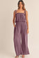 Rose Tan Pleated Wide Leg Jumpsuit