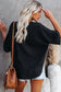 Purple Exposed Seam Half Sleeve Knitted V Neck Textured Top