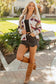 Multicolour Western Aztec Striped Patchwork Double Flap Pocket Raw Hem Shacket