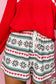 Fiery Red SLEIGH Snowflake Print Long Sleeve Wide Leg Lounge Set