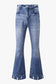 Sky Blue Slight Distressed Medium Wash Flare Jeans