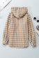 Khaki Plaid Sherpa Lined Hooded Shacket