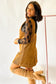 Beige Corduroy Sleeveless Mini Dress With Patched Pockets