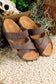 Brown Braided Detail Criss Cross Platform Slippers