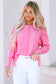 Rose Exposed Seamed High Low Raw Edge Sweatshirt