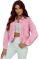 Pink Rivet Studded Denim Jacket