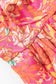 Pink Floral Square Neck Ruffle Sleeve Tiered Dress