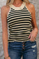 Black Stripe Crew Neck Slim Fit Sweater Vest