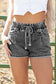 High-rise Drawstring High Waist Casual Denim Shorts with Pockets
